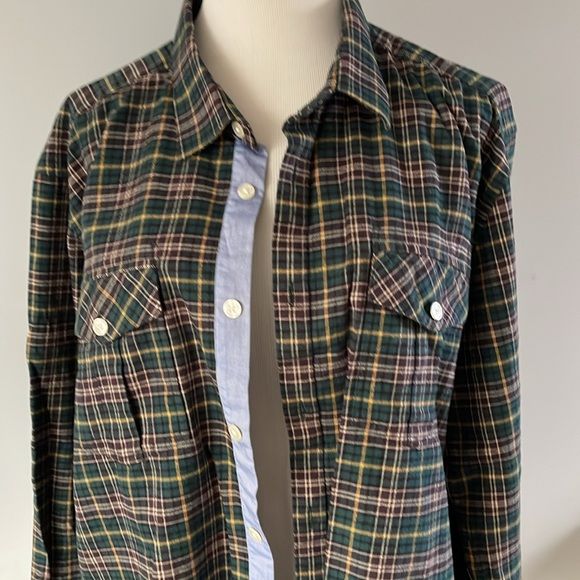 Barbour x Steve McQueen  plaid button down flannel shirt size large - Picture 2 of 9